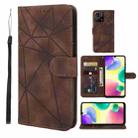 For Xiaomi Redmi 10A / 9C Skin Feel Geometric Lines Leather Phone Case(Brown) - 1