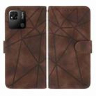 For Xiaomi Redmi 10A / 9C Skin Feel Geometric Lines Leather Phone Case(Brown) - 2