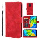 For Xiaomi Redmi 10X 4G Skin Feel Geometric Lines Leather Phone Case(Red) - 1