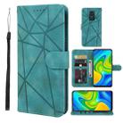 For Xiaomi Redmi 10X 4G Skin Feel Geometric Lines Leather Phone Case(Green) - 1