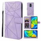 For Xiaomi Redmi 10X 4G Skin Feel Geometric Lines Leather Phone Case(Purple) - 1