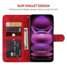 For Xiaomi Redmi 12 4G Skin Feel Geometric Lines Leather Phone Case(Red) - 3