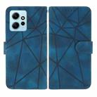 For Xiaomi Redmi 12 4G Skin Feel Geometric Lines Leather Phone Case(Blue) - 2