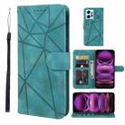 For Xiaomi Redmi 12 4G Skin Feel Geometric Lines Leather Phone Case(Green) - 1