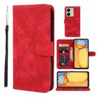 For Xiaomi Redmi 13C Skin Feel Geometric Lines Leather Phone Case(Red) - 1