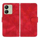 For Xiaomi Redmi 13C Skin Feel Geometric Lines Leather Phone Case(Red) - 2