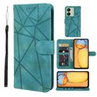 For Xiaomi Redmi 13C Skin Feel Geometric Lines Leather Phone Case(Green) - 1