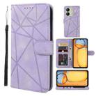 For Xiaomi Redmi 13C Skin Feel Geometric Lines Leather Phone Case(Purple) - 1