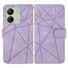 For Xiaomi Redmi 13C Skin Feel Geometric Lines Leather Phone Case(Purple) - 2