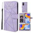 For Xiaomi Redmi Note 11 Pro 5G Skin Feel Geometric Lines Leather Phone Case(Purple) - 1