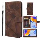 For Xiaomi Redmi Note 11 Pro 5G Skin Feel Geometric Lines Leather Phone Case(Brown) - 1