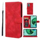 For Xiaomi Redmi Note 11E Skin Feel Geometric Lines Leather Phone Case(Red) - 1