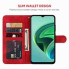 For Xiaomi Redmi Note 11E Skin Feel Geometric Lines Leather Phone Case(Red) - 3