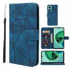 For Xiaomi Redmi Note 11E Skin Feel Geometric Lines Leather Phone Case(Blue) - 1