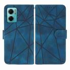 For Xiaomi Redmi Note 11E Skin Feel Geometric Lines Leather Phone Case(Blue) - 2