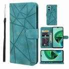 For Xiaomi Redmi Note 11E Skin Feel Geometric Lines Leather Phone Case(Green) - 1