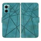 For Xiaomi Redmi Note 11E Skin Feel Geometric Lines Leather Phone Case(Green) - 2