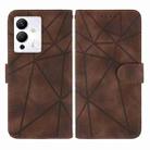 For Xiaomi Redmi Note 12 5G Global Skin Feel Geometric Lines Leather Phone Case(Brown) - 2