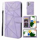 For Xiaomi Redmi Note 12 Pro 5G Global Skin Feel Geometric Lines Leather Phone Case(Purple) - 1