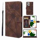 For Xiaomi Redmi Note 12 Pro 5G Global Skin Feel Geometric Lines Leather Phone Case(Brown) - 1