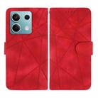 For Xiaomi Redmi Note 13 5G Global Skin Feel Geometric Lines Leather Phone Case(Red) - 2