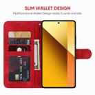 For Xiaomi Redmi Note 13 5G Global Skin Feel Geometric Lines Leather Phone Case(Red) - 3