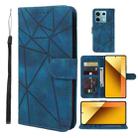 For Xiaomi Redmi Note 13 5G Global Skin Feel Geometric Lines Leather Phone Case(Blue) - 1