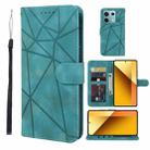 For Xiaomi Redmi Note 13 5G Global Skin Feel Geometric Lines Leather Phone Case(Green) - 1