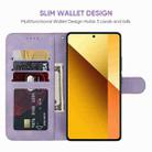 For Xiaomi Redmi Note 13 5G Global Skin Feel Geometric Lines Leather Phone Case(Purple) - 3