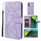 For Xiaomi Redmi Note 13 Pro 5G Skin Feel Geometric Lines Leather Phone Case(Purple) - 1