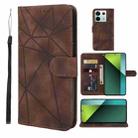 For Xiaomi Redmi Note 13 Pro 5G Skin Feel Geometric Lines Leather Phone Case(Brown) - 1
