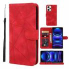 For Xiaomi Redmi Note 12 Pro+ 5G Global Skin Feel Geometric Lines Leather Phone Case(Red) - 1