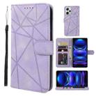 For Xiaomi Redmi Note 12 Pro+ 5G Global Skin Feel Geometric Lines Leather Phone Case(Purple) - 1