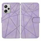 For Xiaomi Redmi Note 12 Pro+ 5G Global Skin Feel Geometric Lines Leather Phone Case(Purple) - 2