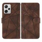 For Xiaomi Redmi Note 12 Pro+ 5G Global Skin Feel Geometric Lines Leather Phone Case(Brown) - 2