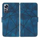 For Xiaomi 12 Skin Feel Geometric Lines Leather Phone Case(Blue) - 2