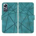 For Xiaomi 12 Skin Feel Geometric Lines Leather Phone Case(Green) - 2