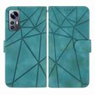 For Xiaomi 12 Pro Skin Feel Geometric Lines Leather Phone Case(Green) - 2