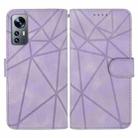 For Xiaomi 12 Pro Skin Feel Geometric Lines Leather Phone Case(Purple) - 2