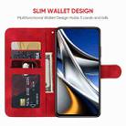 For Xiaomi Poco X4 Pro 5G Skin Feel Geometric Lines Leather Phone Case(Red) - 3