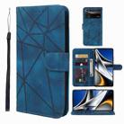 For Xiaomi Poco X4 Pro 5G Skin Feel Geometric Lines Leather Phone Case(Blue) - 1