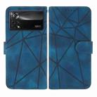 For Xiaomi Poco X4 Pro 5G Skin Feel Geometric Lines Leather Phone Case(Blue) - 2