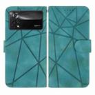 For Xiaomi Poco X4 Pro 5G Skin Feel Geometric Lines Leather Phone Case(Green) - 2