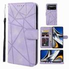 For Xiaomi Poco X4 Pro 5G Skin Feel Geometric Lines Leather Phone Case(Purple) - 1