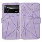For Xiaomi Poco X4 Pro 5G Skin Feel Geometric Lines Leather Phone Case(Purple) - 2
