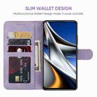 For Xiaomi Poco X4 Pro 5G Skin Feel Geometric Lines Leather Phone Case(Purple) - 3