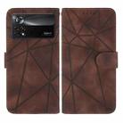 For Xiaomi Poco X4 Pro 5G Skin Feel Geometric Lines Leather Phone Case(Brown) - 2