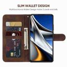 For Xiaomi Poco X4 Pro 5G Skin Feel Geometric Lines Leather Phone Case(Brown) - 3