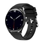 MT55 1.43 inch AMOLED HD Screen Ultra-thin Smart Call Health Watch, Silicone Strap(Black) - 1