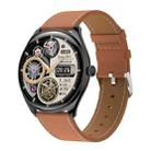 MT55 1.43 inch AMOLED HD Screen Ultra-thin Smart Call Health Watch, Leather Strap(Black Brown) - 1